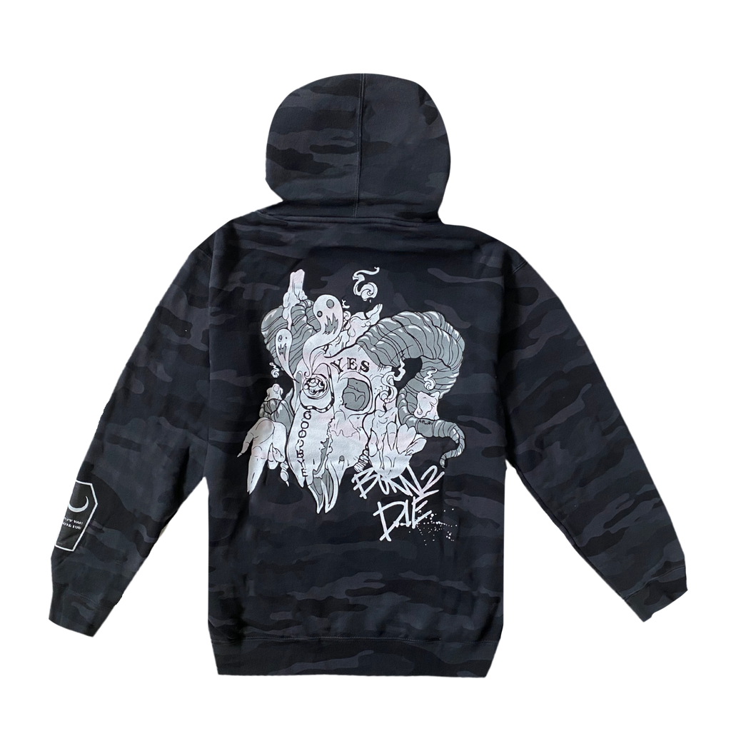 GHASTLY - BORN 2 DIE - BLACK CAMO HOODIE